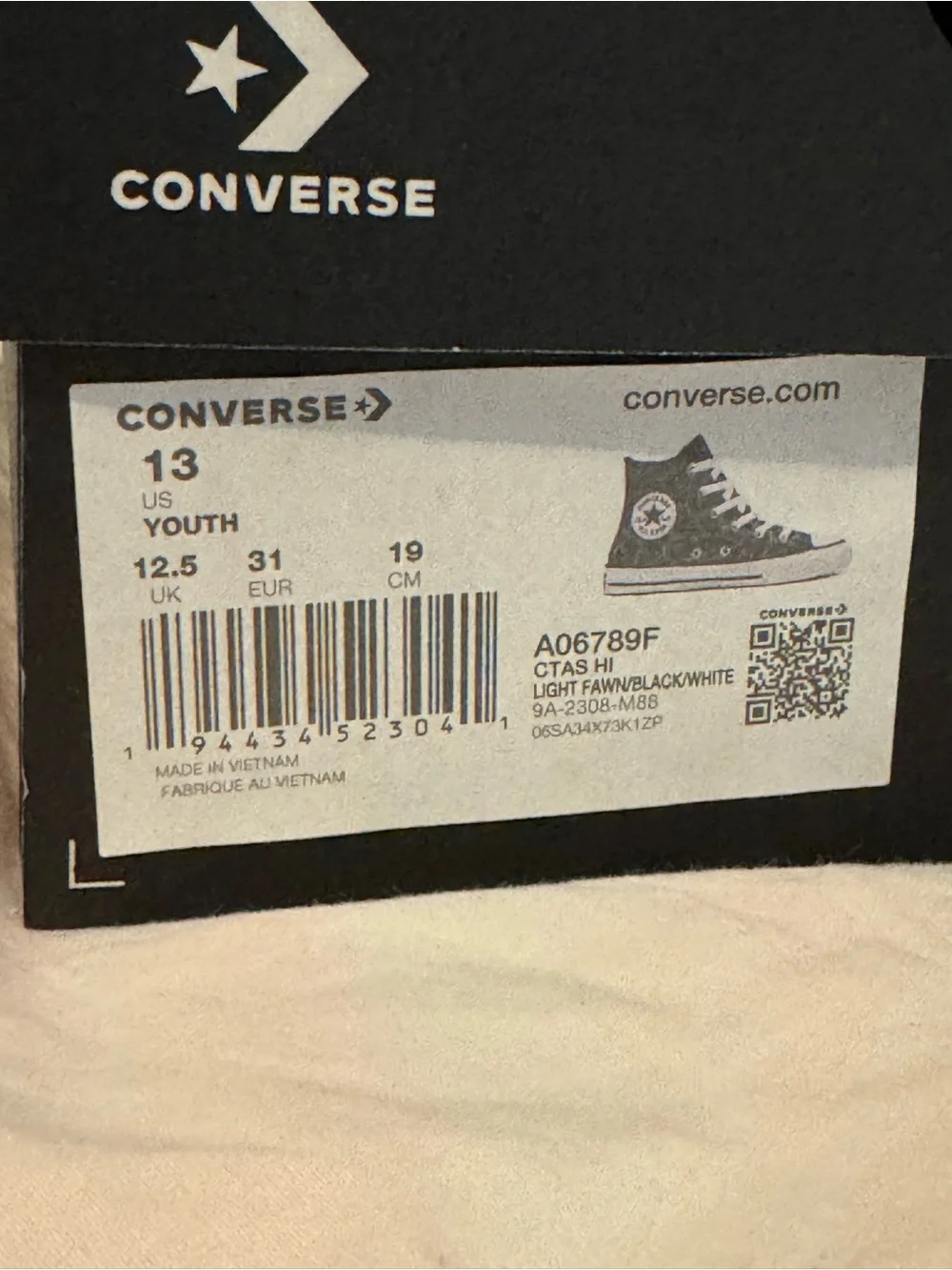 Converse Kids Black and Gray Leopard Print Chuck Taylor High Tops